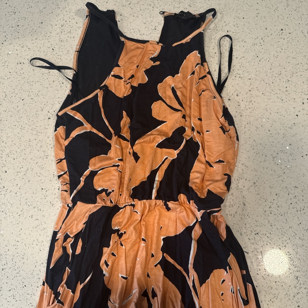 The Limited Black and Orange Floral Dress